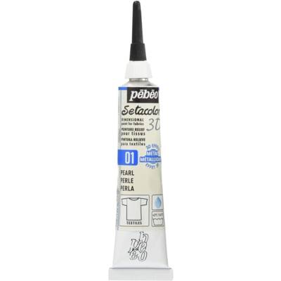 Tube 20ml Peinture Textile Setacolor 3D Metallique Perle - PÉBÉO