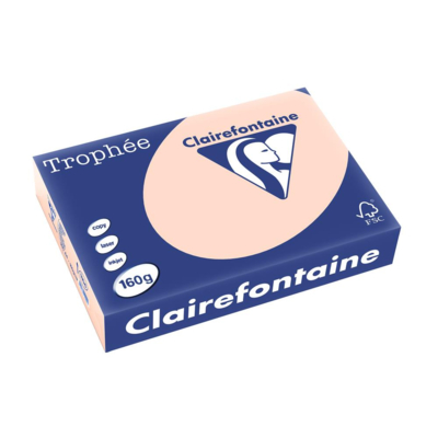 Ramette 250 Feuilles Papier 160g A4 210x297 mm Certifié FSC SAUMON - Clairefontaine