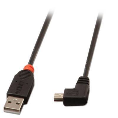 Câble USB 2.0 type A / mini-B coudé, 0.5m - LINDY