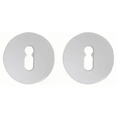 Paire rosace serrure S80 NORMBAU - Trou de clé - Blanc 19 - 247110