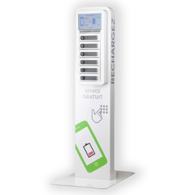 Borne de recharge sur pied 6 casiers Compact 6 Plus - ChargeBox France