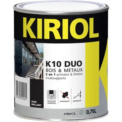Peinture antirouille K10 Duo COMUS Brillant Noir 2.5L - A005357 - COMUS SAS