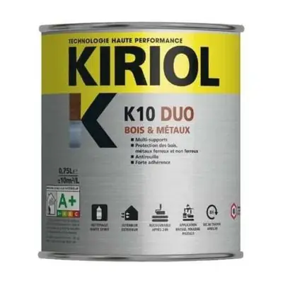 Peinture antirouille K10 Duo COMUS Satin Gris clair 0.75L - A013221 - COMUS SAS