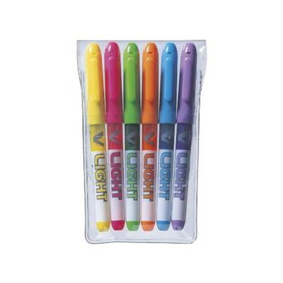 Etui de 6 Surligneurs de poche V-Light Pointe biseautée Encre liquide Assortis - PILOT