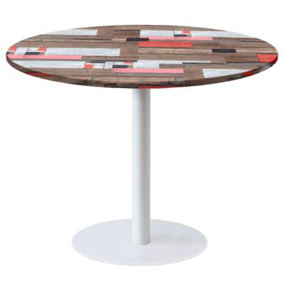 Table pied blanc Ø120cm redden wood - intérieur - RestooTab