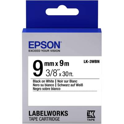Cassette C53S653003 LK-3WBN pour LW-300/400/900P Noir sur Blanc 9mm x 9m - EPSON