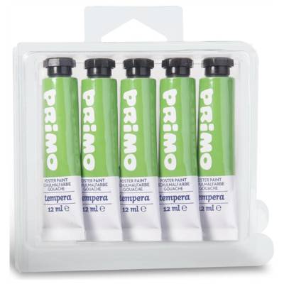 Pack 5 Tubes Aluminium 12ml Peinture Gouache Vert brillant 610 - PRIMO