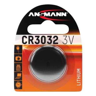 Pile Bouton Lithium CR3032, 3 Volt 550 mAh - ANSMANN