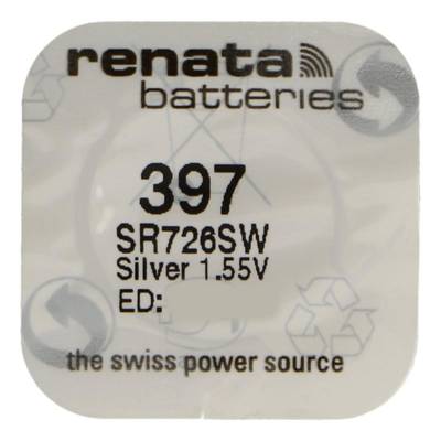 Pile bouton Silver Oxyde 397 / SR726SW 0% mercure - RENATA
