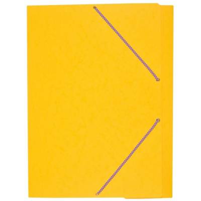 Chemise Carte Lustée format A3 à rabats très résistante avec élastiques Jaune - COUTAL