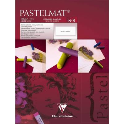 Bloc 12 feuilles pour pastel PASTELMAT 360g 18x24 Blanc - CLAIREFONTAINE