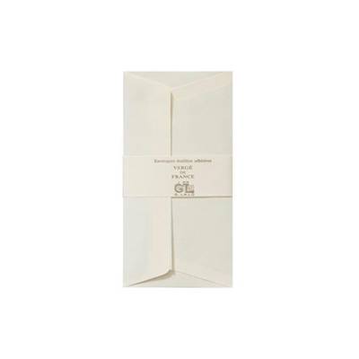 Paquet de 25 enveloppes doublées DL Vergé adhésives Ivoire - G.LALO