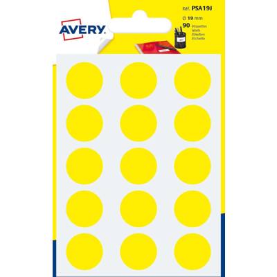 Sachet de 90 pastilles Ø19 mm Ecriture manuelle Coloris jaune - AVERY