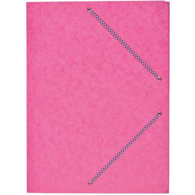 Chemise Carte Lustée 24 x 32 cm à rabats avec élastique Rose - COUTAL