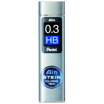 Etui de 15 mines 0,3 mm AIN STEIN C273 dureté HB - Pentel