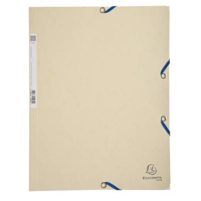 Chemise 3 rabats à élastiques carte lustrée 400g/m2 - A4 - Ivoire - Exacompta