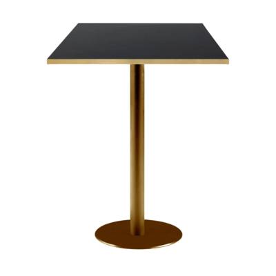 Mange-debout pied Doré 60x60cm noir chants laiton - intérieur - RestooTab