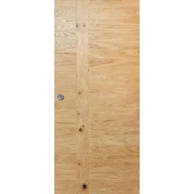 Porte coulissante pleine BOIS AUTHENTIQUE parement chêne massif brossé gros nœuds - 204 x 73 cm - Gedimat - ROZIÈRE