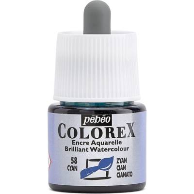 Flacon 45ml Encre COLOREX Aquarelle CYAN - PÉBÉO