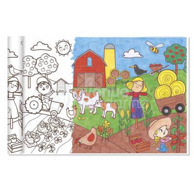 Rouleau Coloriage Graffy Roll, Le petit monde agricole 35cm x 5m - AVENUE MANDARINE