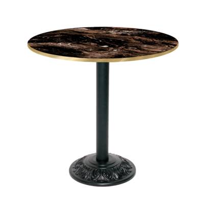 Table pied noir Ø70cm capuccino chant laiton - intérieur - RestooTab