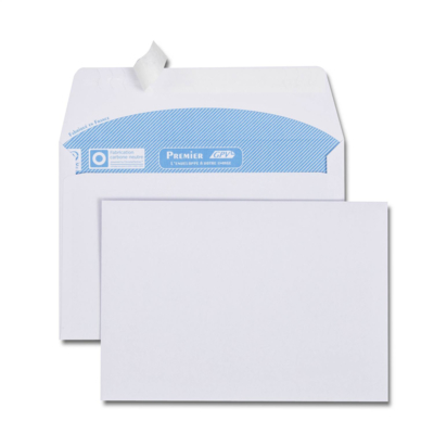 Boîte de 500 enveloppes blanches C6 114x162 90 g/m² bande de protection - GPV