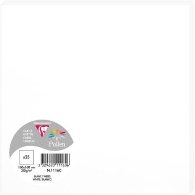 Paquet de 25 Cartes Simples 210g 160x160 blanc - CLAIREFONTAINE
