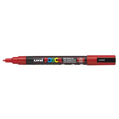Marqueur pointe conique fine pc3m 0,9 - 1,3mm rouge - POSCA