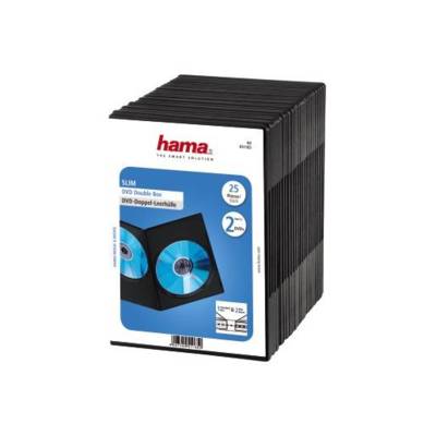 Lot de 25 Boîtier "Slim" double pour DVD Noir - HAMA
