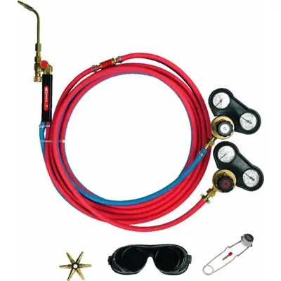Kit Koro GUILBERT EXPRESS pour poste à souder Oxyacethylene - Tuyau 5 ml + détendeur + lunettes + étoile 6 becs - 2905