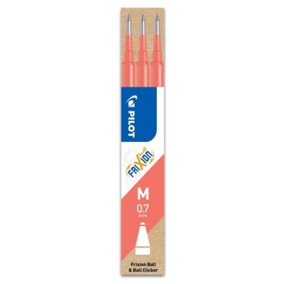 Set de 3 Recharges Roller FRIXION BALL BLS-FR7 Pointe Moyenne Rose corail - PILOT