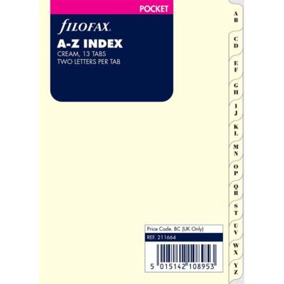 Recharge index alphabétique format Pocket Crème - FILOFAX