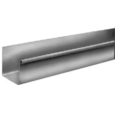 Gouttière carrée Zinc naturel - dev. 33 boudin de 14 - ep. 0.65 mm - 4 m - 204959000 - VM BUILDING SOLUTIONS