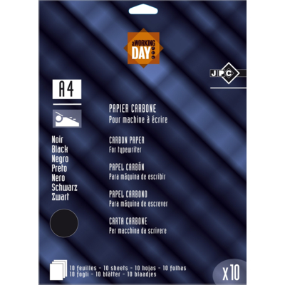 Sachet 10 feuilles de papier carbone machine Noir - JPC CREATIONS