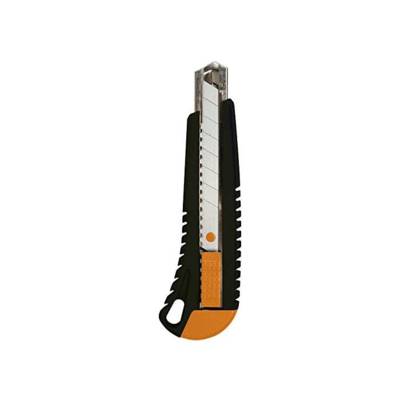Cutter 18 mm à rail métallique corps plastique noir orange - FISKARS