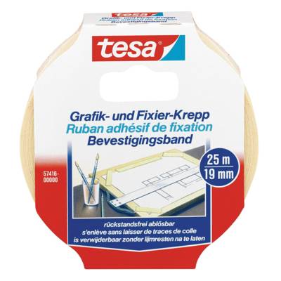 Ruban crêpé pour fixation et graphique 19 mm x 25 m - TESA