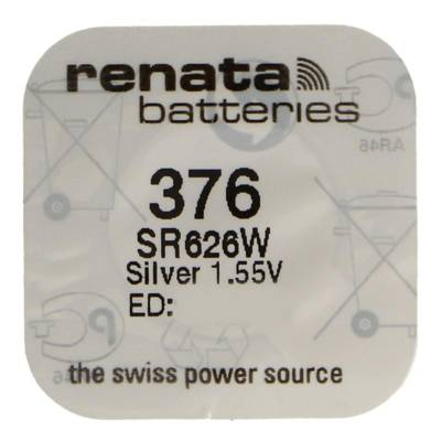Pile bouton Silver Oxyde 376 / SR626W 0% mercure - RENATA