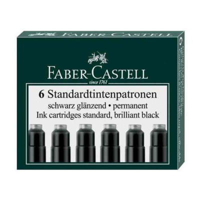 Etui de 6 cartouche d'encre Standard Noir - Faber-Castell