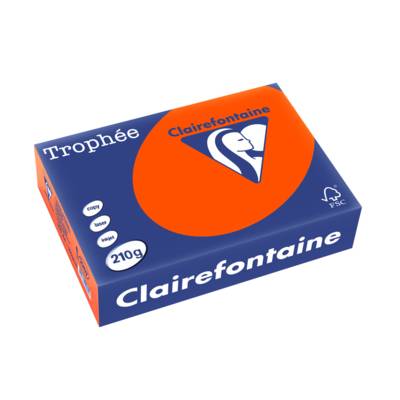 Ramette 250 Feuilles Papier 210g A4 210x297 mm Certifié FSC Rouge cardinal - CLAIREFONTAINE