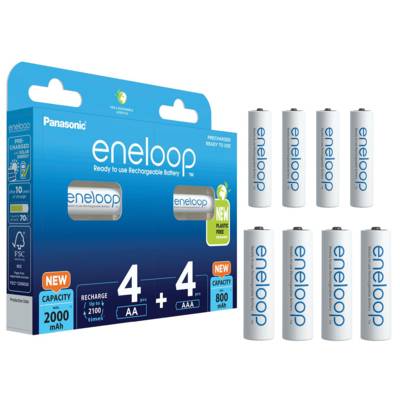Eneloop Combipack Piles Rechargeables 4xAA (2000 mAh) + 4xAAA (800 mAh) - PANASONIC