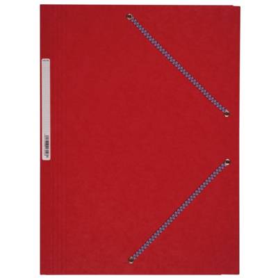 Chemise Carte Lustée A4 à rabats avec élastique et étiquette de dos Rouge - COUTAL