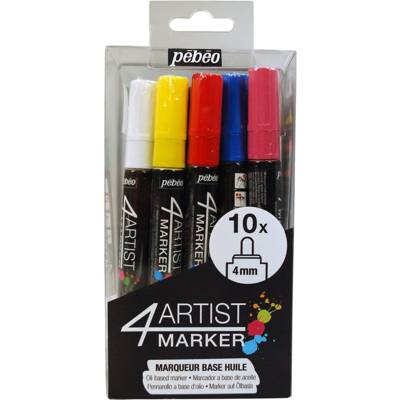 Etui de 10 Marqueurs peinture 4ARTIST pointe ogive assortis - PÉBÉO