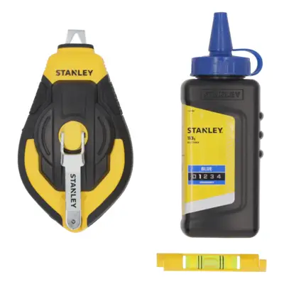 Kit cordeau traceur 30 m 3:1, poudre bleue, niveau ficelle - STANLEY - STHT47312-0 - Maxoutil