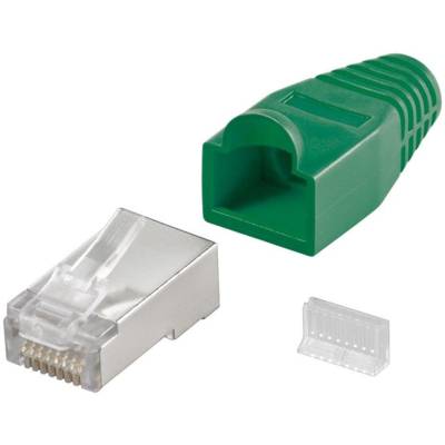 Connecteur RJ45 CAT 5e STP blindé, avec protection anti-torsion Vert - GOOBAY