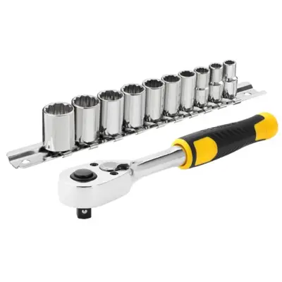 Cliquet 72 dents 1/4" + 10 Douilles STANLEY - 11 pièces - STMT82666-0