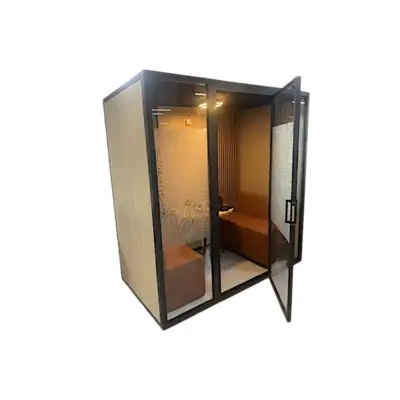 Cabine acoustique duo CIDER SANDRINE intérieur beige / banquette brique - OCCASION