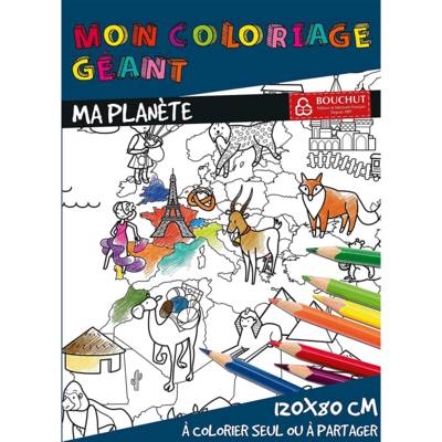 Coloriage géant Ma Planète 80 x 120 cm - BOUCHUT