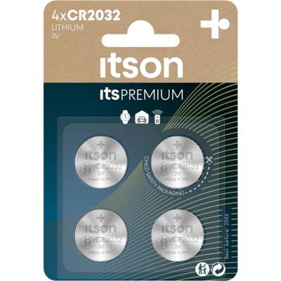Pack de 4 Piles Bouton Lithium CR2032 3V Idéale Clé de Voiture, Balance - ITSON