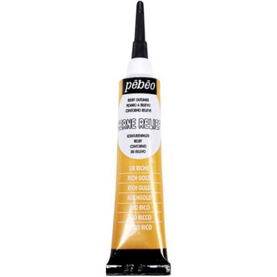 Tube CERNE RELIEF 20ml peinture base eau OR RICHE - PÉBÉO