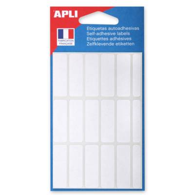 Sachet de 105 étiquettes multifonctions permanentes 12x38 mm Blanc - APLI-AGIPA